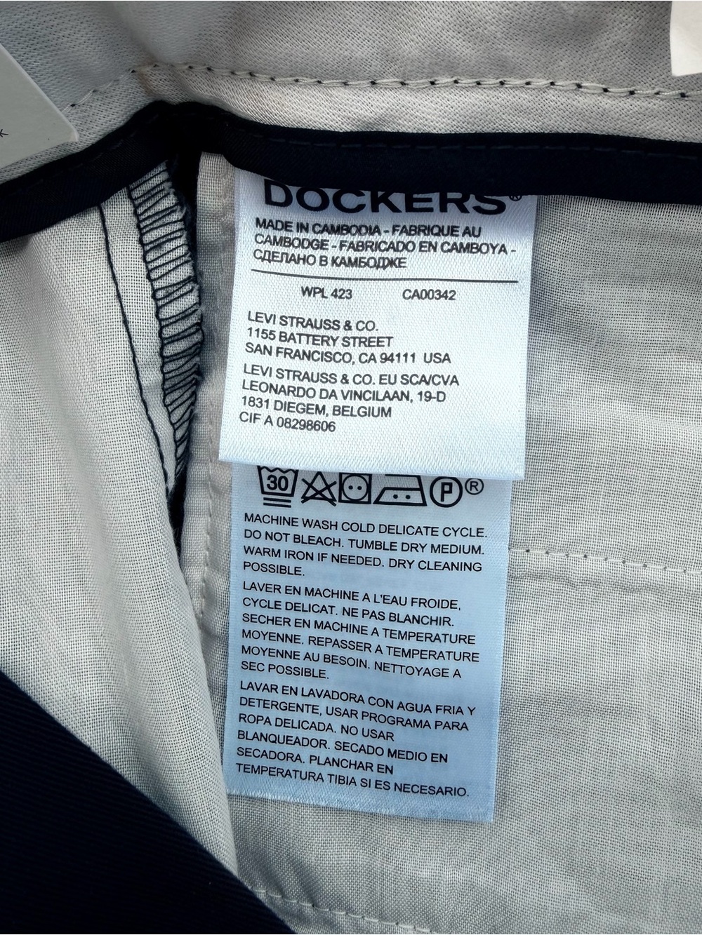 Dockers Navy Classic Fit Easy Khaki Trouser Pants ~ Men’s 34x29 - Picture 9 of 11
